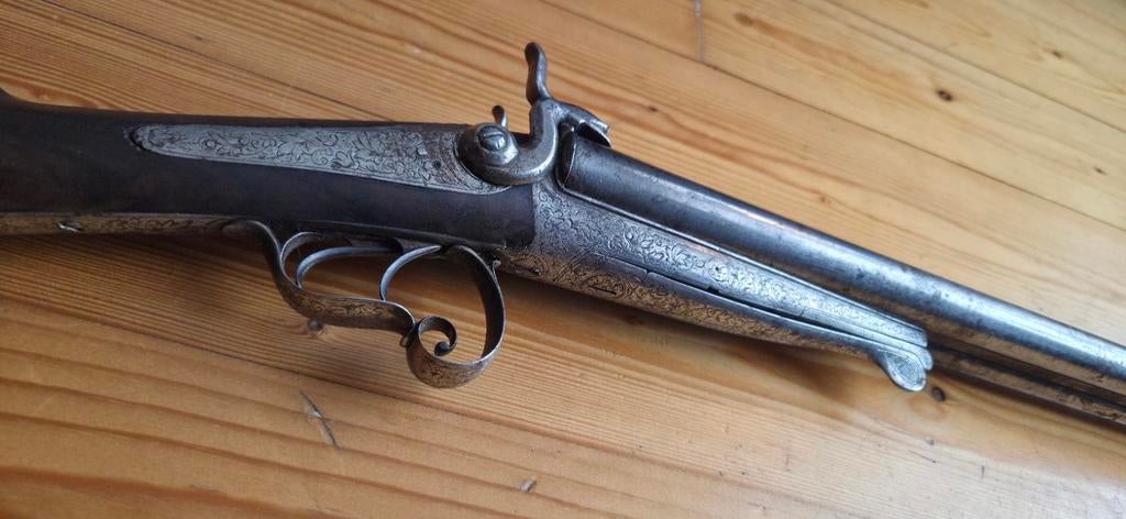 Prachtig gegraveerd penvuur jachtgeweer, Ophalen of Verzenden