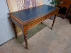 Antiek Engels bureau, schrijftafel, desk met ingelegd leer, Ophalen of Verzenden