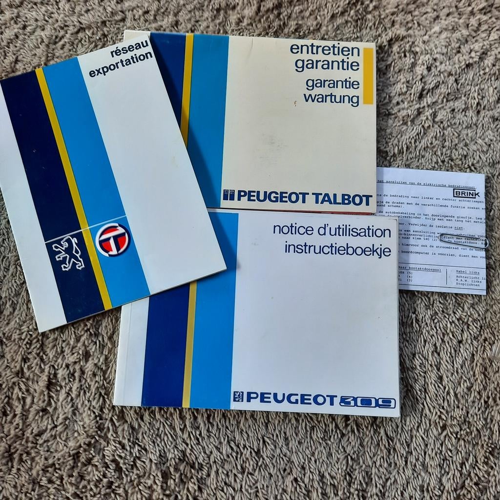 Peugeot 309 Instructieboekje en Onderhoudsboekje, Auto diversen, Handleidingen en Instructieboekjes, Ophalen of Verzenden