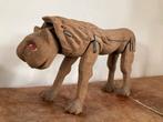 Antieke Afrikaanse Houten Leeuw Pop - Beweegbaar, Antiek en Kunst, Ophalen of Verzenden