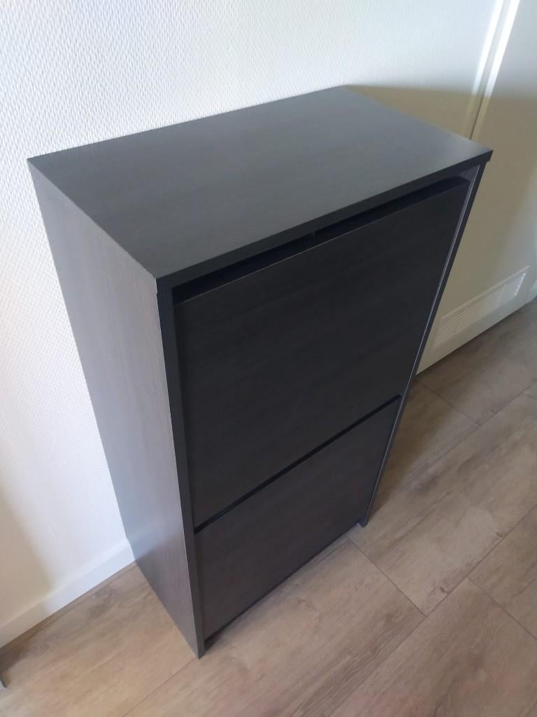 Schoenenkast BISSA (zwartbruin) met 2 vakken, Huis en Inrichting, Kasten | Schoenenkasten, Ophalen, Zo goed als nieuw