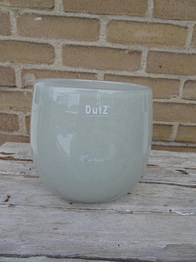 Lichtgrijze pot/vaas van Dutz, Overige kleuren, Ophalen of Verzenden, Minder dan 50 cm, Glas