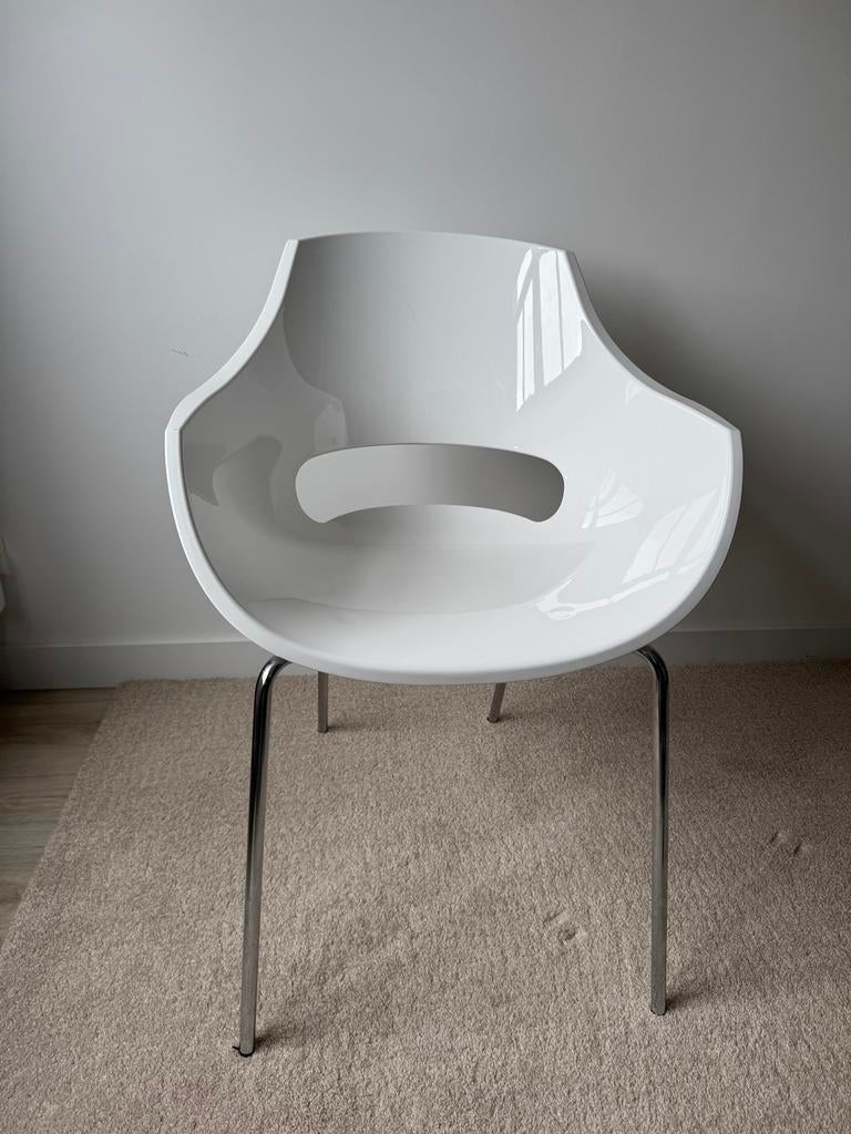 Opal Design stoel hoogglans wit, Ophalen, Kunststof, Wit, Zo goed als nieuw