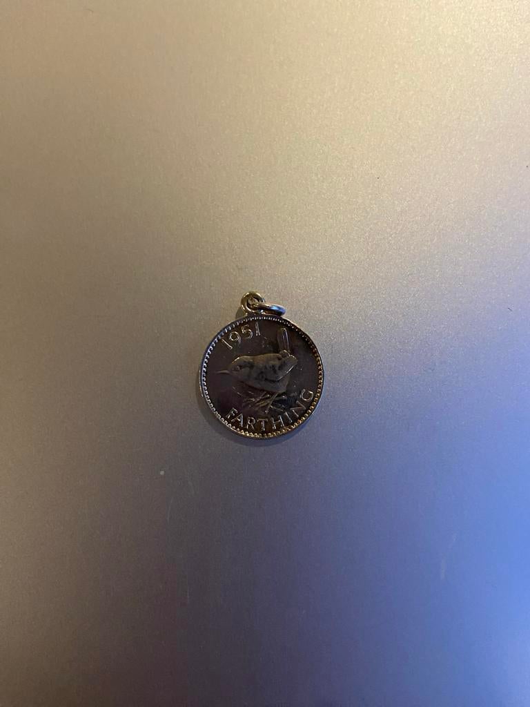 George V Munt Hanger, Verzenden, Gebruikt, Zilver, Met hanger