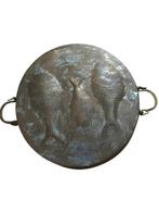 Oude Koper vissenpan muurversiering met vissen, Antiek en Kunst, Antiek | Tin, Ophalen