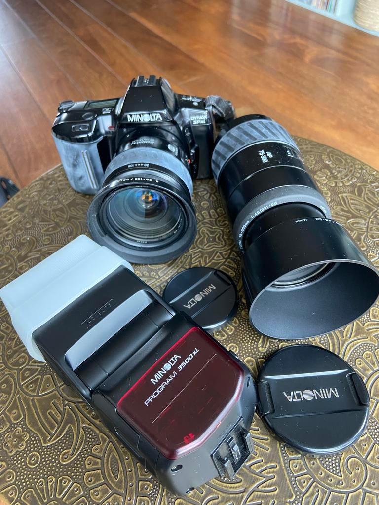 Minolta Dynax SP XI Camera Set met Flitser en Lenzen, Ophalen, Gebruikt, Spiegelreflex, Minolta