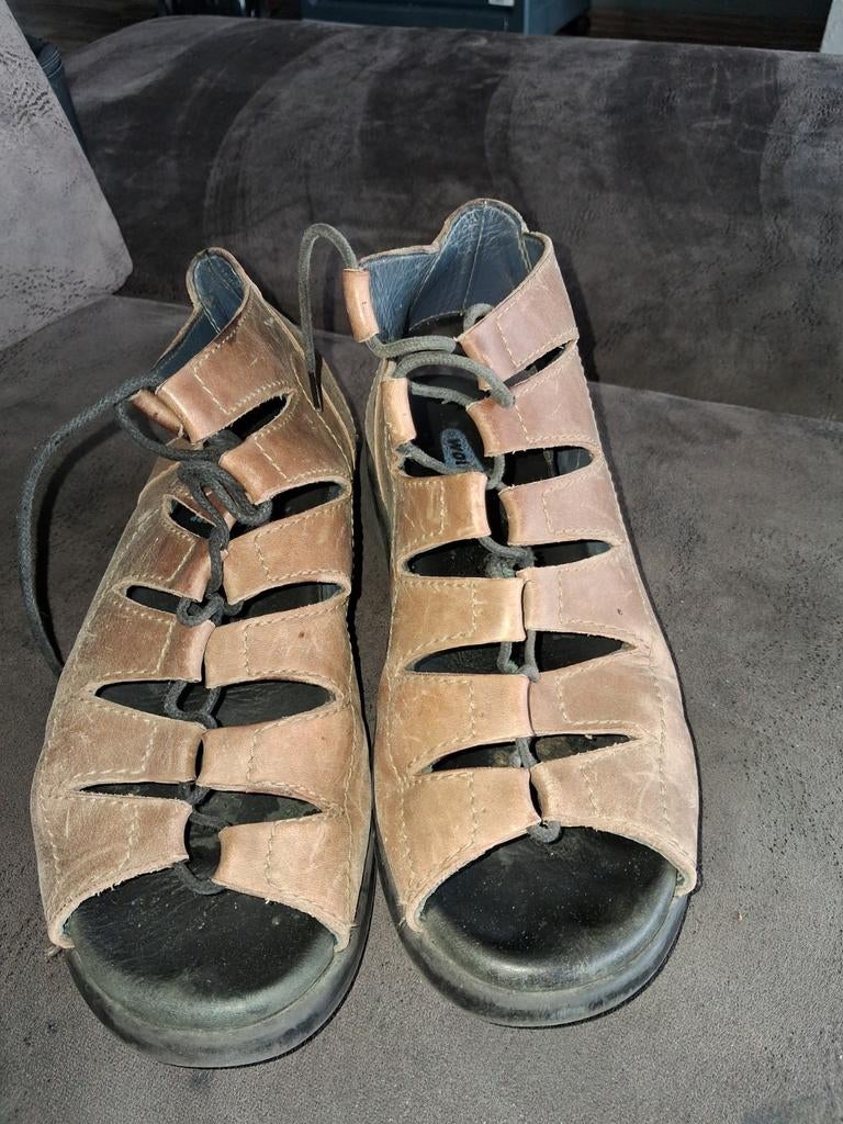 Wolky sandalen bruin leer, Ophalen of Verzenden, Zo goed als nieuw, Bruin, Sandalen of Muiltjes
