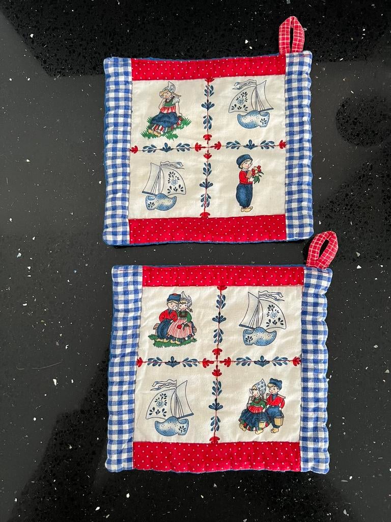 Vintage Boerenbont Pannenlap, Ophalen of Verzenden, Zo goed als nieuw, Blauw