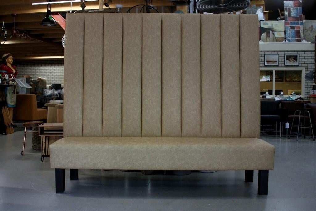 3 x hoge eetkamerbank wandbank mancave horeca restaurant, Ophalen, Zo goed als nieuw, Leer, Vijf, Zes of meer stoelen