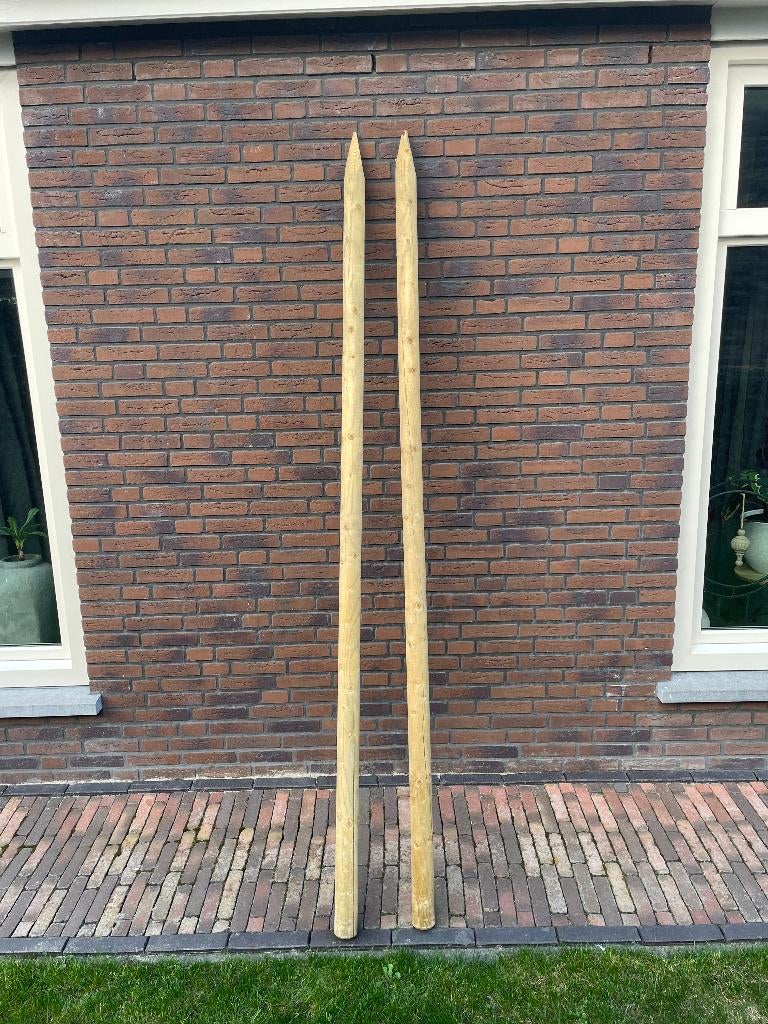 Twee nieuwe boompalen 250 cm x 7 cm, Ophalen, Nieuw, 250 cm of meer, Palen