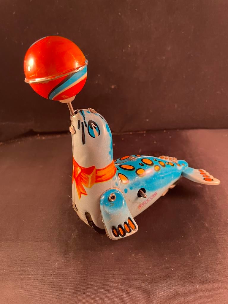 Blikken zeehond / oud speelgoed., Antiek en Kunst, Antiek | Speelgoed, Ophalen of Verzenden