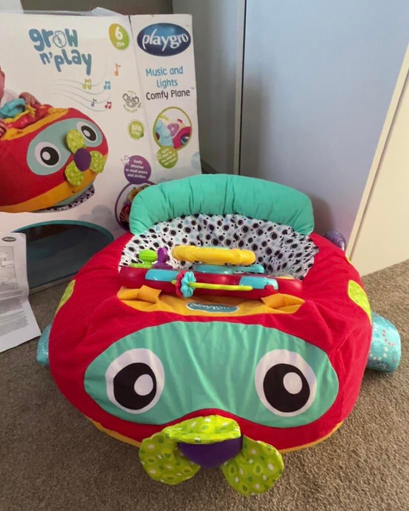 Playgro Opblaasbaar Vliegtuig - Muziek & Licht Comfy Plane, Kinderen en Baby's, Ophalen of Verzenden, Zo goed als nieuw, Overige typen