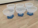 Kunststof schaaltjes toetjes ijs snoep 6x, Ophalen of Verzenden, Nieuw, Blauw, Schaal