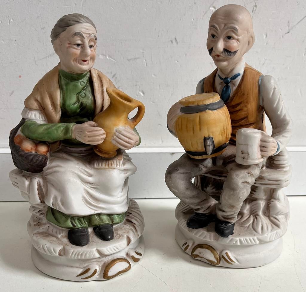 2 bisquit beelden., Verzamelen, Beelden en Beeldjes, Ophalen, Zo goed als nieuw, Mens