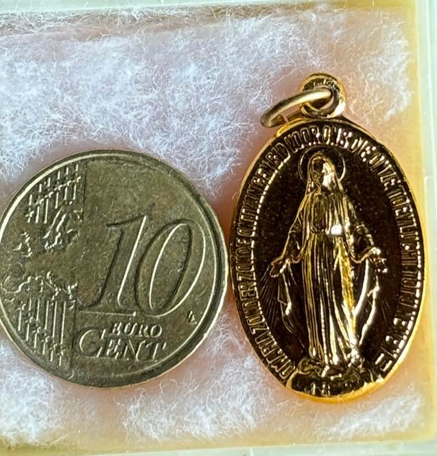 Goudkleurige Maria Medaille - Wonderdadige Medaille, Antiek en Kunst, Ophalen of Verzenden