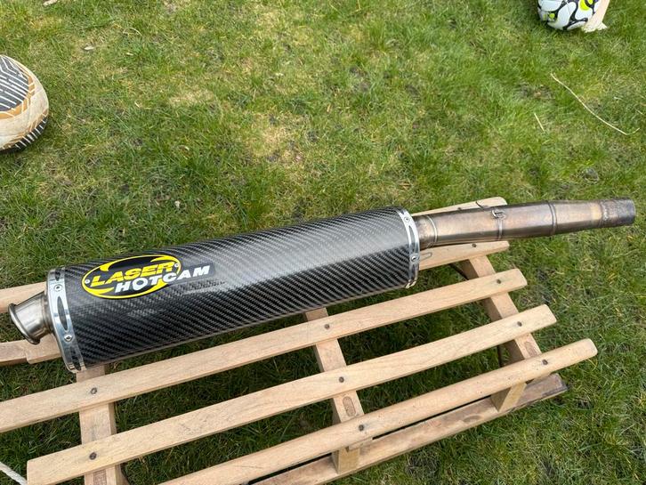 Laser Hotcam demper + linkpijp - Carbon, Motoren, Onderdelen | Overige, Gebruikt, Ophalen of Verzenden
