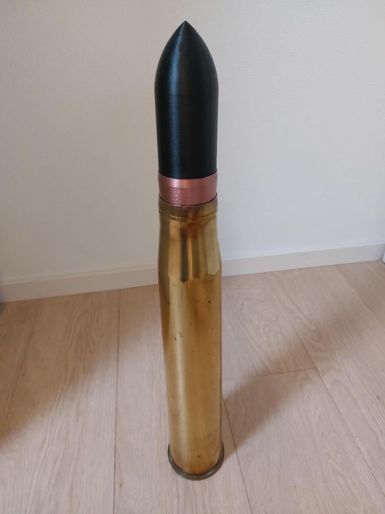 Engelse 6 ponder huls met 3D kop, Verzamelen, Militaria | Tweede Wereldoorlog, Ophalen of Verzenden, Landmacht, Engeland, Hulzen of Bodemvondsten