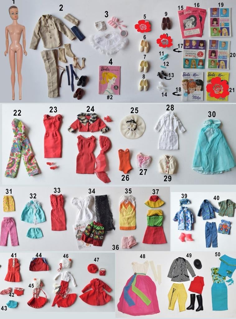 Vintage Barbie Skipper Ken poppen en kleding uit de jaren 60, Verzamelen, Poppen, Ophalen of Verzenden, Gebruikt, Pop