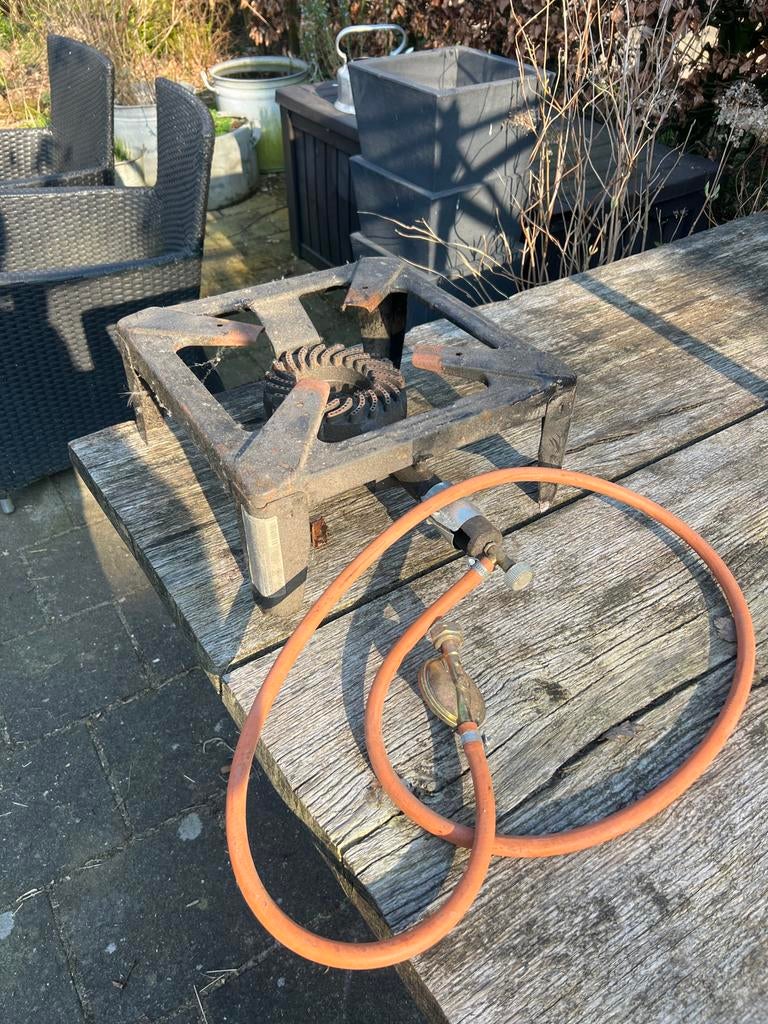 Fornuis gasbrander met slang, Ophalen, Gebruikt, 3 kookzones of minder, Gas