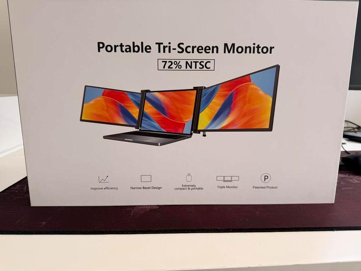 Portable Tri-Screen Monitor voor laptop, Computers en Software, Monitoren, Nieuw, USB-C, Ophalen of Verzenden