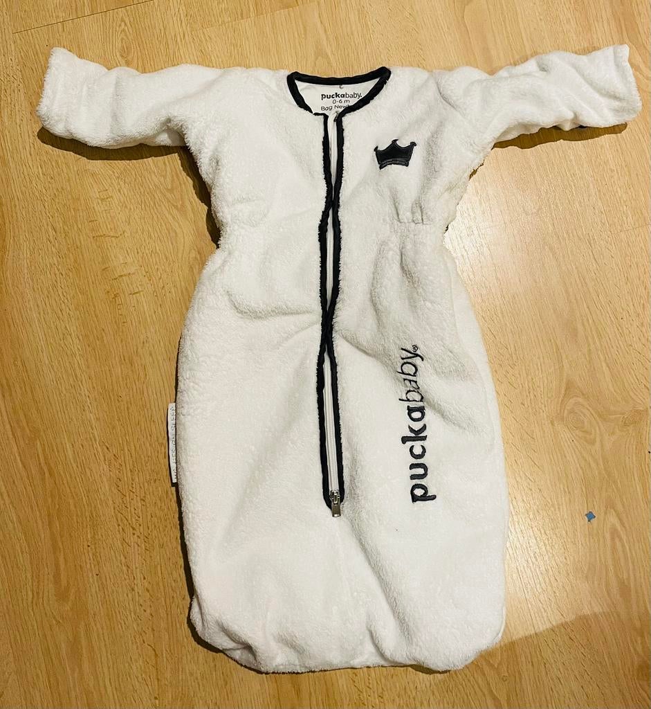 Puckababy newborn teddy slaapzak 0-6 maanden, Ophalen of Verzenden, Zo goed als nieuw, Minder dan 70 cm, Slaapzak