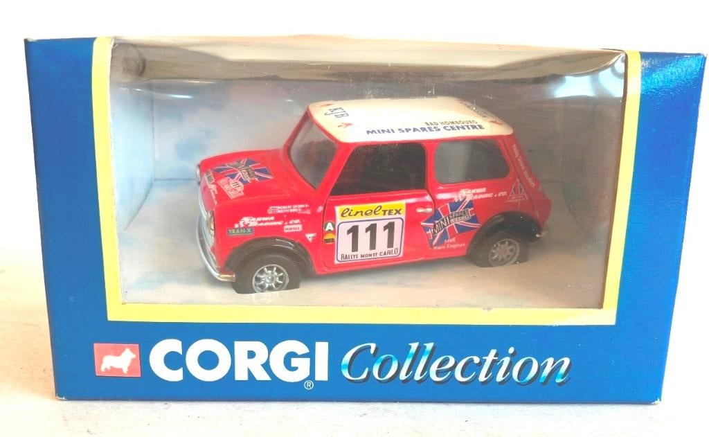 A Corgi Toys No. 339 Monte-Carlo Mini Cooper S, race number 177, within