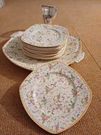 11 delig gebakstel van Maastricht aardewerk, met een Leeuwst, Ophalen of Verzenden, Gebruikt, Aardewerk, Overige stijlen