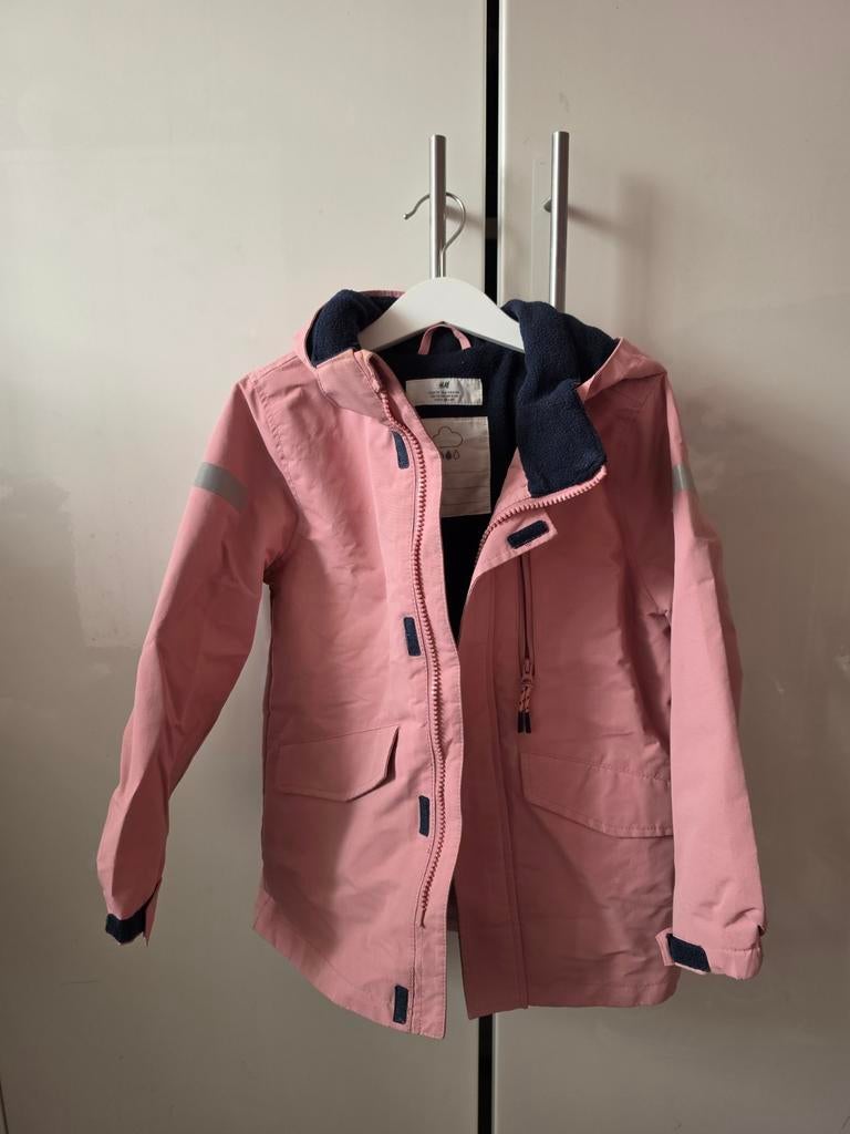 H&M regenjas roze met reflecterende strepen maat 116, Kinderen en Baby's, Kinderkleding | Maat 116, Meisje, H&M, Ophalen of Verzenden