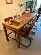 Lange, smalle houten (eet)tafel, Ophalen, Gebruikt, 200 cm of meer, 50 tot 100 cm