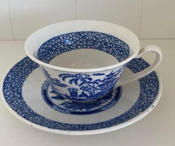 Antieke Petrus Regout Honc blue Chinese kopje, Antiek en Kunst, Ophalen of Verzenden