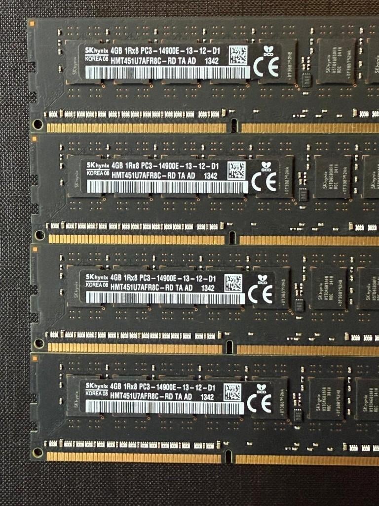 32GB DDR3 ECC-UDIMM 14900E (1866Mhz - 8x4gb) Server geheugen, Computers en Software, RAM geheugen, 32 GB, Server, DDR3, Ophalen of Verzenden