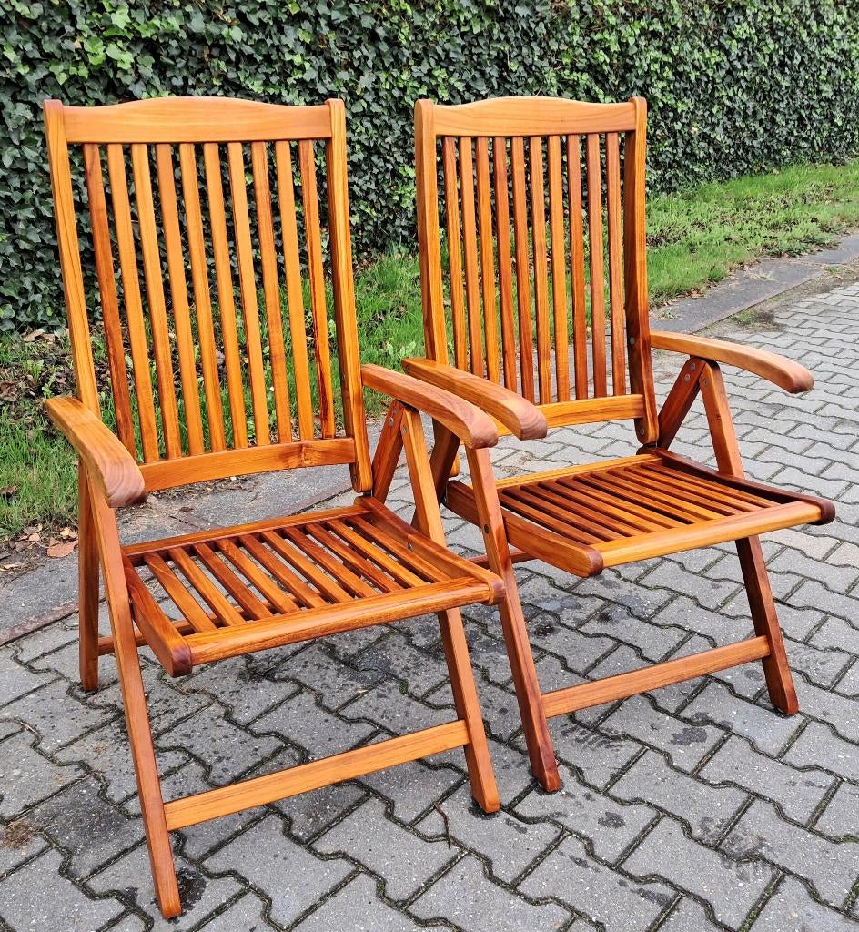 2 Sunyard teak standenstoelen, type Veronica, inklapbaar, Ophalen, Gebruikt, Teakhout, Stoel
