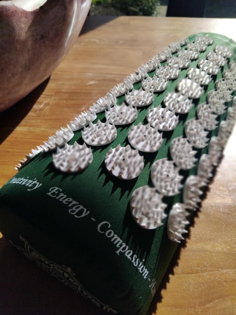 Groene acupressuurmat Shakti hoofdkussen spijkermat kussen, Ophalen of Verzenden, Nieuw, Overige typen