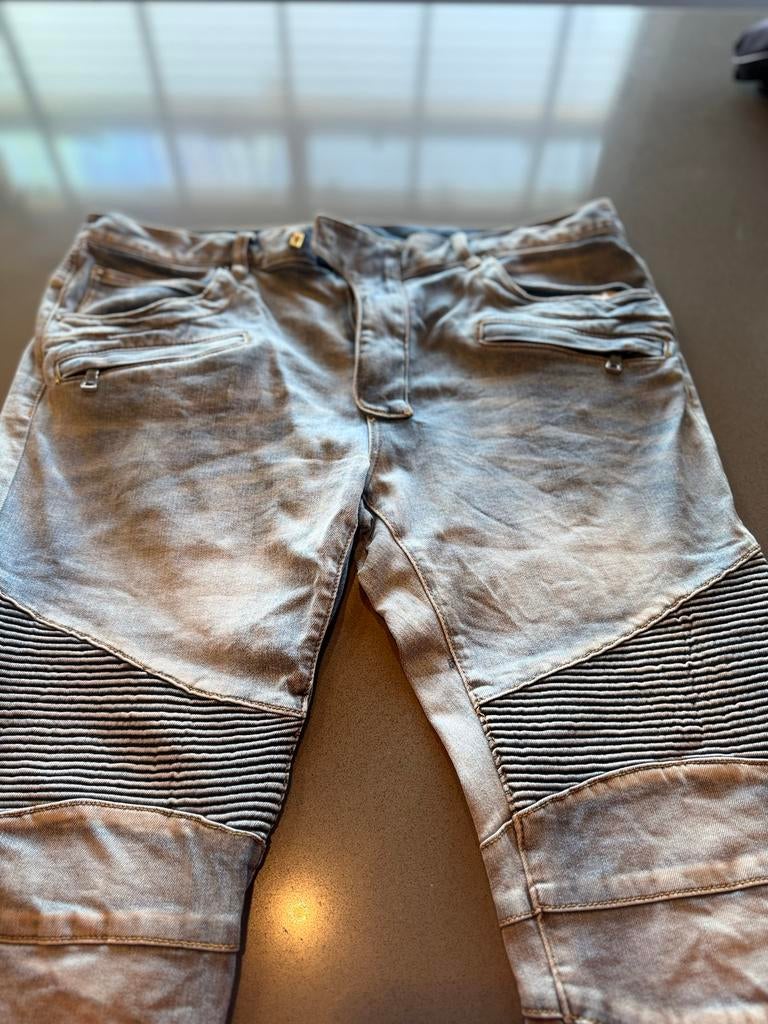 MNML biker jeans maat 38 uit Amerika, Ophalen of Verzenden, Gedragen, Blauw, W36 - W38 (confectie 52/54)