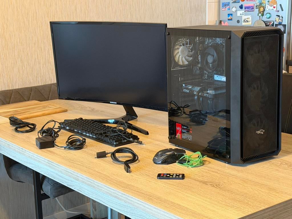 Complete Gaming Setup RTX 4060 & Ryzen 5, Computers en Software, Desktop Pc's, Zo goed als nieuw, 3 tot 4 Ghz, SSD, 16 GB, Met videokaart