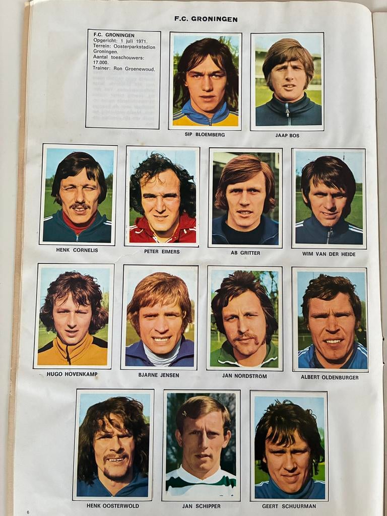 13 Spelerskaarten selectie F.C. Groningen seizoen 1972-1973, Ophalen of Verzenden, Zo goed als nieuw, AZ, Spelerskaart