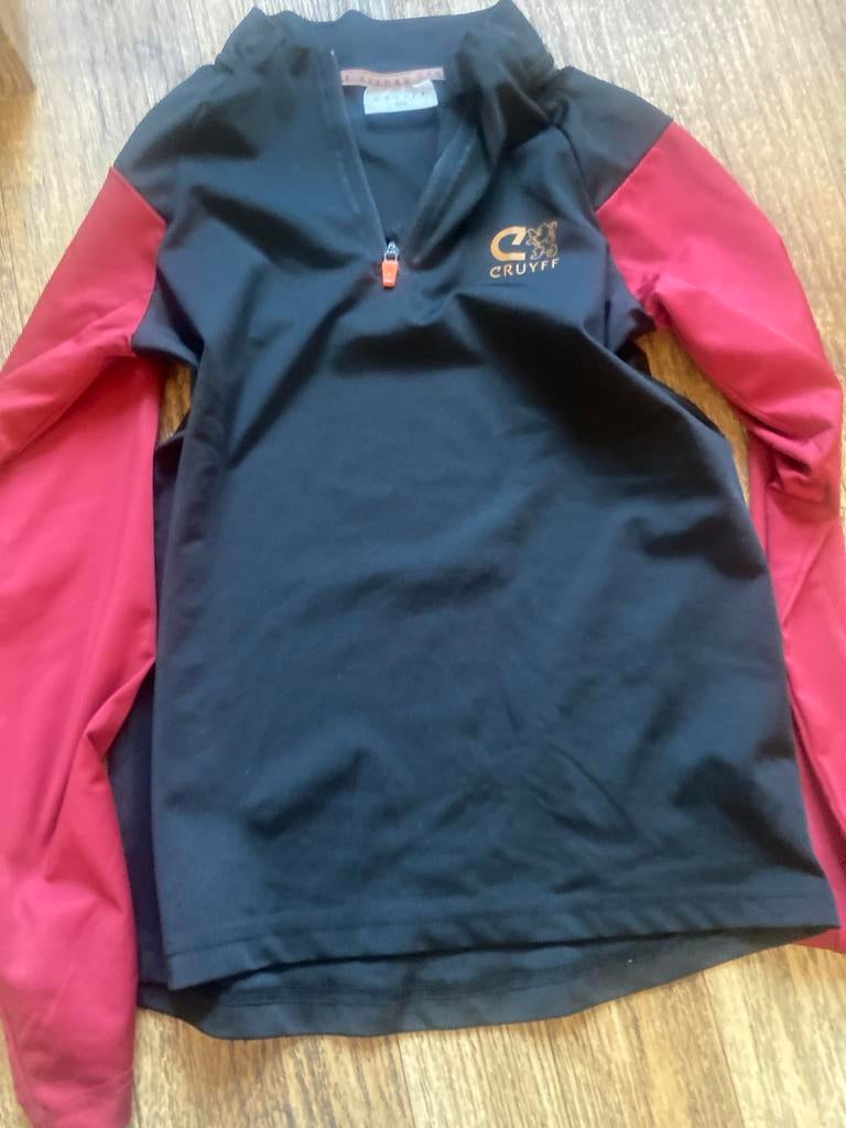 Cruyff Trainingsshirt Zwart/Rood Maat 164, Ophalen of Verzenden