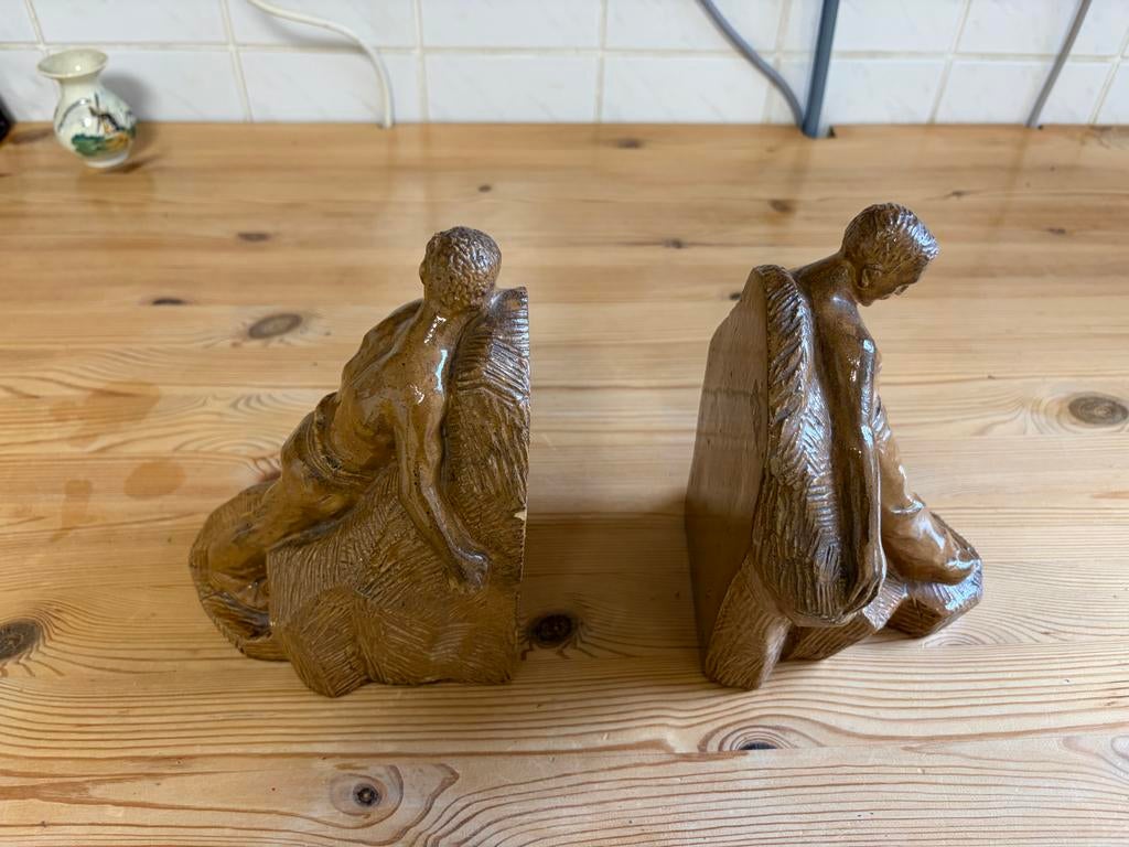 Vintage boekensteunen met figuren van H F Antheunes, Ophalen of Verzenden