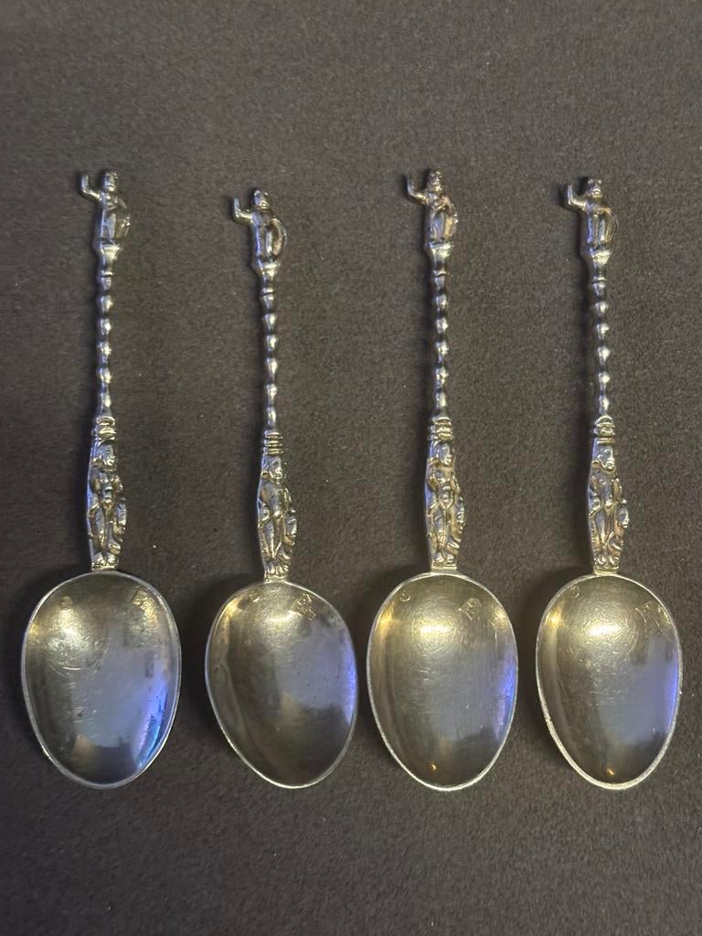 4 theelepeltjes zilver, Verzenden
