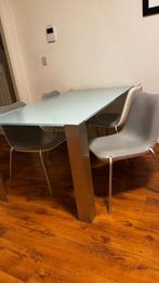 eettafel met metalen poten salon tafel en eettafel, Huis en Inrichting, Tafels | Salontafels, Ophalen, Gebruikt, 100 tot 150 cm