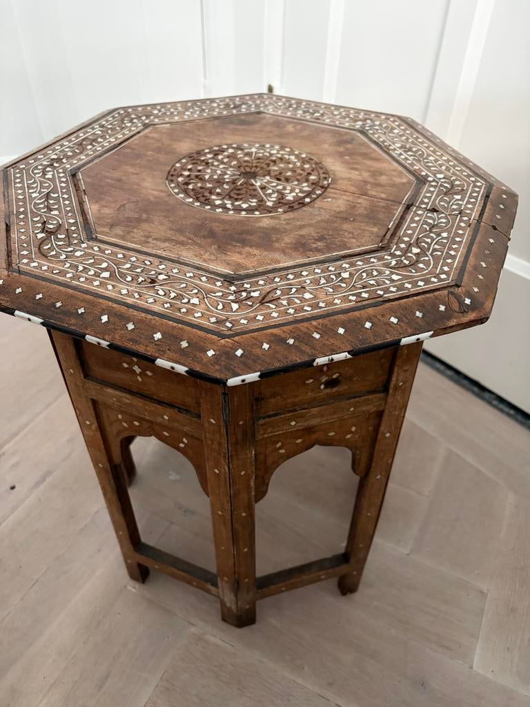 Antieke indische bijzettafel plantentafel, Antiek en Kunst, Ophalen of Verzenden