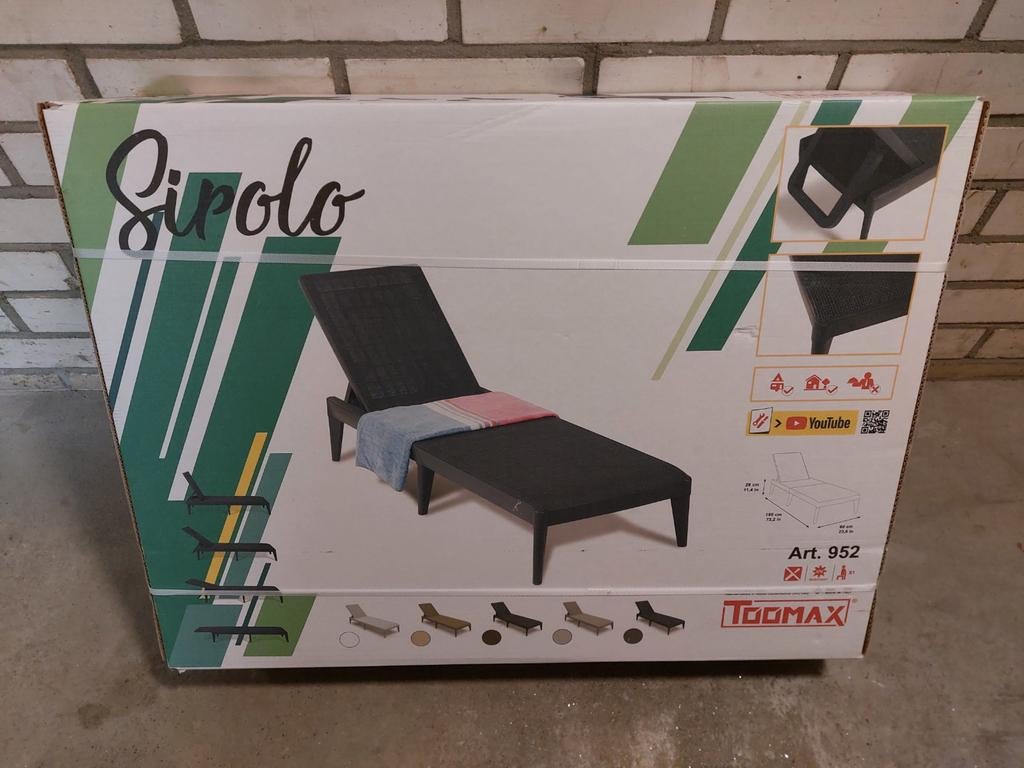 NIEUW in doos ligbed / ligstoel, Ophalen, Nieuw, Aluminium, Verstelbaar