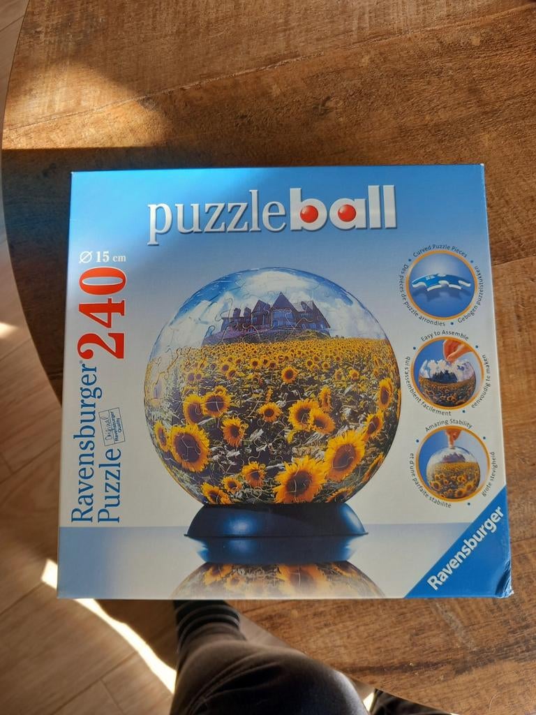 Ravensburger Puzzleball Zonnebloem Veld 240 Stukjes, Ophalen of Verzenden, Minder dan 500 stukjes, Zo goed als nieuw, Rubik's of 3D-puzzel