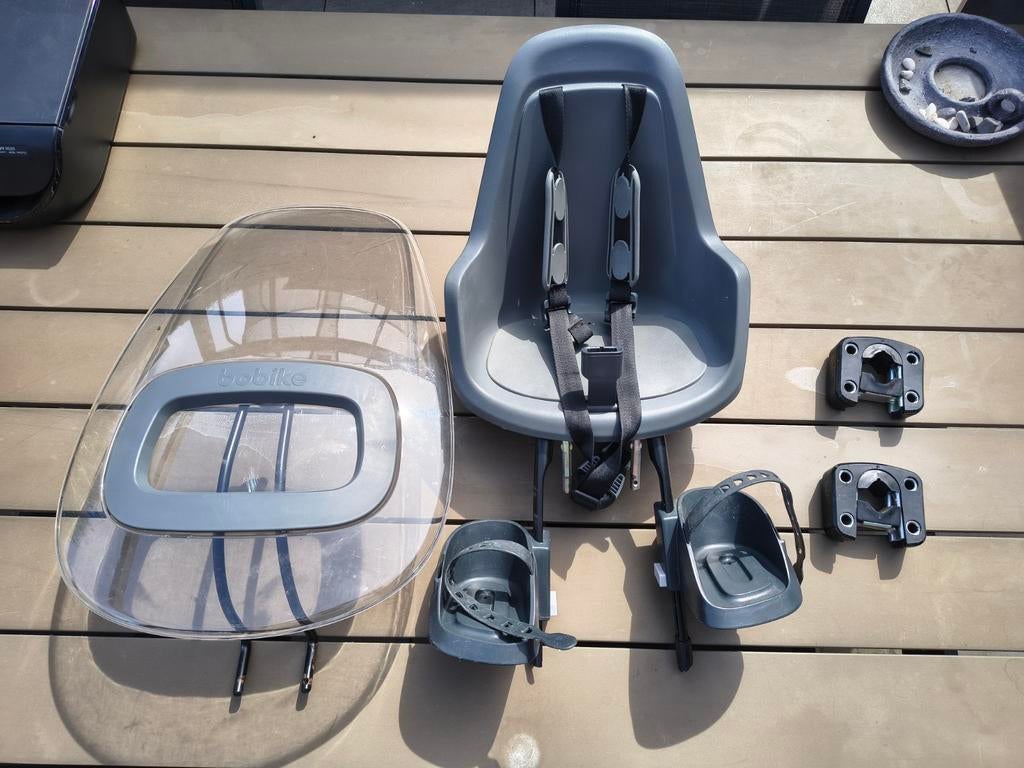 Bobike voorzitje grijs, Fietsen en Brommers, Fietsaccessoires | Fietsstoeltjes, Ophalen, Bobike voorzitje, Gebruikt, Voetsteuntjes