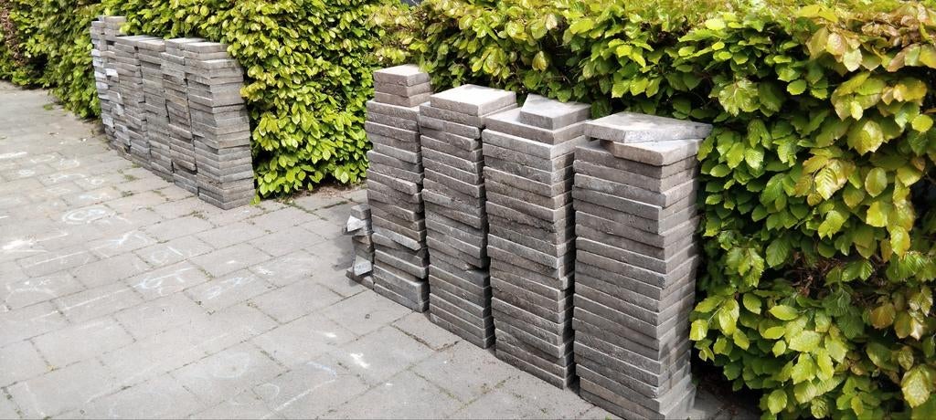Tuintegels gratis, Tuin en Terras, Tegels en Klinkers, Ophalen, Gebruikt, Beton, Terrastegels