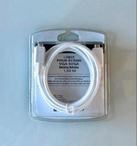 Casino VGA SVGA Kabel - 1.80M, Computers en Software, Pc- en Netwerkkabels, Nieuw, Ophalen
