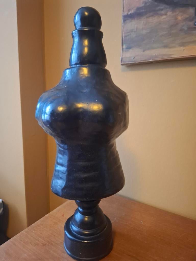 Vintage Zwarte Buste Sculptuur - Uniek Decoratief Stuk, Ophalen of Verzenden