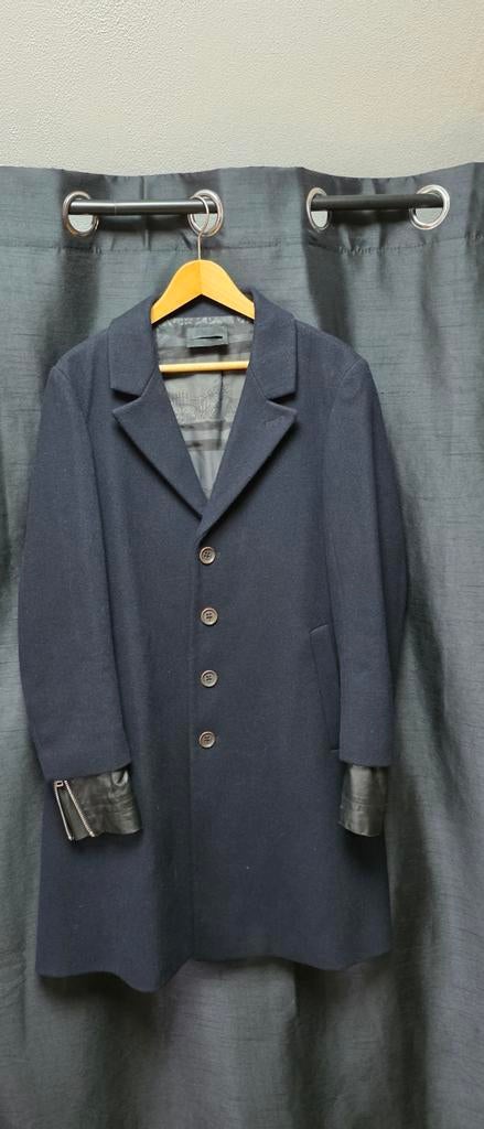 Diesel Black Gold Wollen Jas met Leren Details, Kleding | Heren, Jassen | Winter, Diesel Black Gold, Ophalen of Verzenden, Zo goed als nieuw