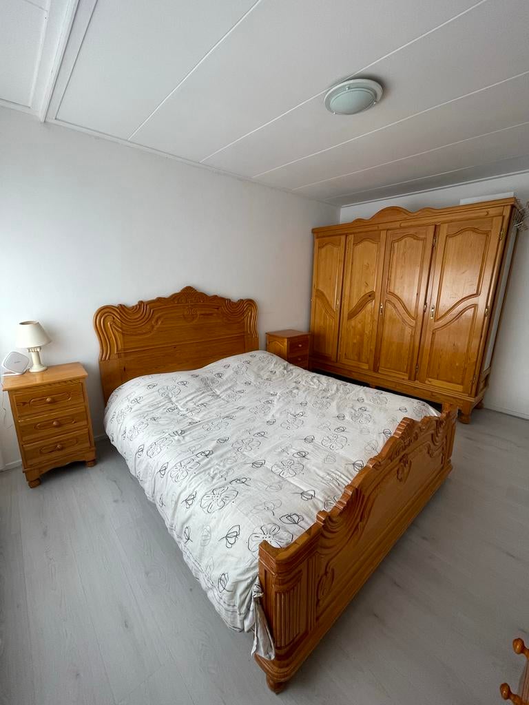 Complete slaapkamer set massief hout, Ophalen, Gebruikt, Tweepersoons