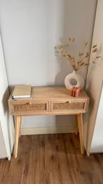 Sidetable/kaptafel licht hout met webbing lades Xenos, Huis en Inrichting, Tafels | Sidetables, Ophalen, 50 tot 100 cm, Zo goed als nieuw